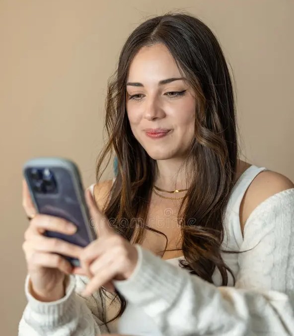 Person browsing the internet on a mobile phone